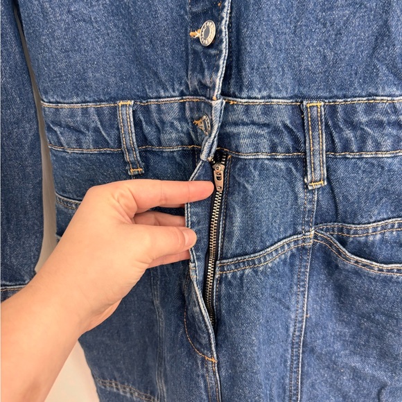 Mango Blue Denim Romper Size Small - Picture 3 of 6